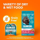 Iams Perfect Portions Indoor Adult Grain Free Wet Cat Food Pate Variety Pack, Salmon and Tuna Recipes, 2.6 oz. Easy Peel Twin-Pack Trays (12 Count, 24 Servings)