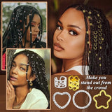 Fscwlmon 260 Pcs Hair Jewelry for Braids,Hair Beads Accessories for Dreadlock,Metal Hair Clips Cuffs Rings,Loc Rave Hair Charm Decorations Adjustable Kits for Men Women Gold and Silver