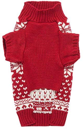 Lanyarco Red Reindeer Large Christmas Dog Sweater, Knit Winter Holiday Festive Pet Dog Christmas Sweaters for Large Breeds Dogs, XXX-Large (3XL) Size 25" Back