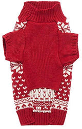 Lanyarco Red Reindeer Large Christmas Dog Sweater, Knit Winter Holiday Festive Pet Dog Christmas Sweaters for Large Breeds Dogs, XXX-Large (3XL) Size 25" Back