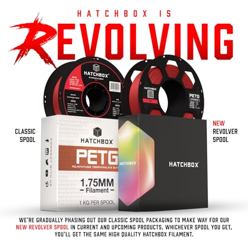 HATCHBOX PETG 3D Printer Filament, Dimensional Accuracy +/- 0.03 mm, 1 kg Spool, 1.75 mm, Sliver