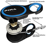 PINA Retractable Dog Leash, 10ft Dog Leash for Small Dogs Up to 33lbs, 360° Tangle-Free Strong Reflective Nylon Tape, with Anti-Slip Handle, One-Handed Brake, Lock - Black Blue