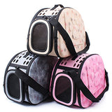 Foldable Pet Dog Cat Carrier Cage Collapsible Travel Kennel - Portable Pet Carrier Outdoor Shoulder Bag for Puppy Dog Cat Small Medium Large Animal (M, Beige)