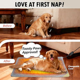 inanil Dog Heated Pad, 6 Adjustable Temperature & 5 Timers, Large Dog Heating Pad, Waterproof Pet Heating Pad for Dogs with Chew-Resistant Cord, Electric Warmer with 2 Removable Covers, 35.4" x 23.6"