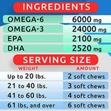 BARK&SPARK Omega 3 for Dogs - 360 Fish Oil Treats for Dog Shedding, Skin Allergy, Itch Relief, Hot Spots Treatment - Joint Health - Skin and Coat Supplement - EPA & DHA Fatty Acids - Salmon Oil