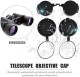 3Pcs Rubber Objective Lens Cover Eyepiece Flip- Open Scope Cover for Binoculars Telescope Accessories (Black)