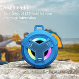 EBODA Shower Bluetooth Waterproof Speaker, IPX7 Floating Portable Wireless Small Speakers with Light, 24H Playtime for Beach, Pool, Kayak Accessories, Gifts for Men and women -Coral Blue