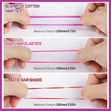 Teenitor Elastic Hair Ties, Hair Accessories for Girls, Colorful Baby Elatic Hair Bands Set with Hair Clips
