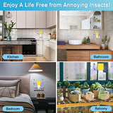 Flying Insect Trap Plug-in, 2023 Upgrade Bug Catcher Mosquito Fruit Fly Trap Gnat Killer Indoor, Safe Non-Toxic UV Bug Night Light Fly Trap with Sticky Pad for Flies, Gnats, Moths (4 Pack, White)