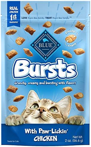 Blue Buffalo Bursts Crunchy & Creamy Cat Treats, Great for Training, Paw-Lickin' Chicken, 2-oz Bag ( 6 pack)