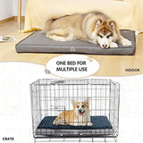 VANKEAN Dog Bed Soft Crate Pad Mat Reversible Warm& Cool, Washable Comfy Kennel Pad with Orthopedic Egg-Crate Foam for Small Medium Large Dogs, Water-Resistant Pet Bed, Grey