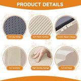 Pet Stairs for Small Dogs - 5-Step Curved Dog Ramp for Bed, Couch, Sofa, Car and Chairs - Non-Slip Bottom Design - Cat Scratching Board - High Density Foam Portable Pet Step - Beige