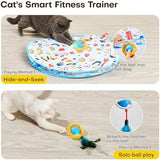 Potaroma Interactive Cat Toys, Fast Rolling Ball in Play Mat, Automatic Motion Activated Moving Ball Hide and Seek Game for Indoor Exercise Kicker, 28 Inch Play Mat