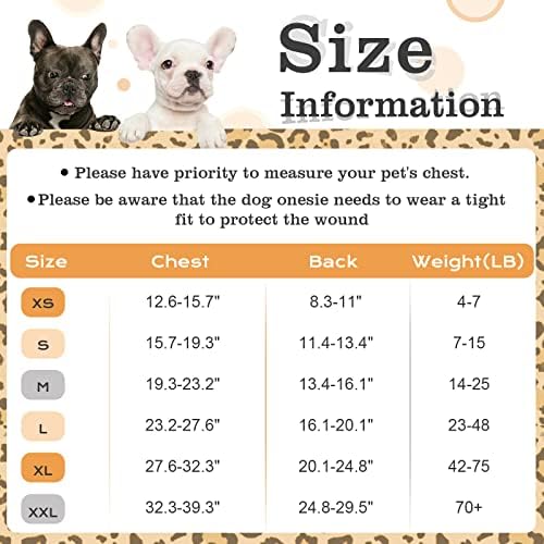 FUAMEY Recovery Suit for Dogs After Surgery,Soft Breathable Dog Bodysuit E-Collar & Cone Alternative Surgical Suit,Male Female Dog Neuter Spay Suits Anti Licking Wounds Onesie Brown Leopard S