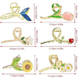 Flower Metal Hair Claw Clips 6 Pcs Cute Large Tulip Hair Claw NonSlip Hair Barrettes Strong Hold Hair Clamps Fashion Hair Accessories for Woman Girls with Long Thick Thin Curly Hair (B Style)