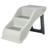 Trixie Lightweight Pet Stairs with Non-Slip Rubber Treads - 3 Step Stairs for Dogs and Cats to Reach Beds and Couches - Foldable and Easy to Store - Light Gray