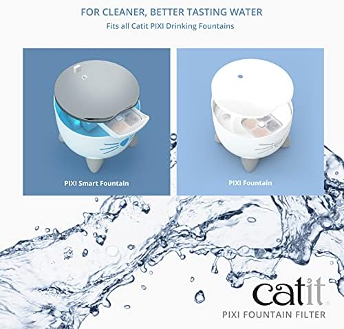 Catit PIXI Cat Drinking Fountain Original Filter, Official Replacement Triple Action Water Filter, 6-Pack, White