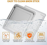 Stainless Steel Baking Tray Pan and Air Fryer Basket Compatible with Cuisinart Airfryer TOA-060 and TOA-065 Deep Fryer Parts & Accessories (with Cuisinart Airfryer models TOA-060 and TOA-065)