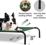 Bedsure Large Elevated Cooling Outdoor Dog Bed - Raised Dog Cot for Large Dogs, Portable Indoor & Outdoor Pet Hammock with Skid-Resistant Feet, Frame with Breathable Mesh, Green, 49 inches
