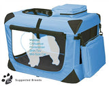Pet Gear 3 Door Portable Soft Crate, Folds Compact for Travel in Seconds No Tools Required, Comes with Comfort Pad + Storage Bag, Ocean Blue, Extra Small