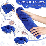 Chumia 8 Pcs Bulk Towels for Drying Dogs Cats Pet Towels Puppy Microfiber Quick Drying Dog Paw Bath Bathing Supplies Absorbent for Medium Pets(Dark Blue,40 x 24 Inch)