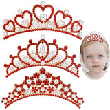 ANBALA Small Tiara Crown with Hair Comb, 3 Pack Mini Tiara Crown Princess Crystal Shiny Hair Accessories for 2 3 4 5 6 7 8 10 Years Girls Hair Dectoration Styling Cute Hair Accessories