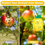 Wasp Trap Bee Traps Catcher, Wasp Traps Outdoor Hanging, Wasp Repellent Trap Deterrent Killer Insect Catcher, Non-Toxic Reusable Hornet Yellow Jacket Trap 2 Pack (Yellow, Pineapple Shape)