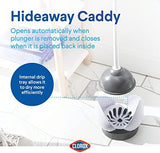 Clorox Toilet Plunger with Hideaway Caddy – Toilet Plunger for Bathroom, Bathroom Organizers & Storage, Bathroom Accessories, Toilet Unclogger, Plunger with Holder