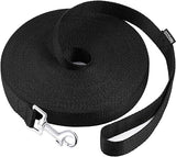 AMAGOOD Dog/Puppy Obedience Recall Training Agility Lead-15 ft 20 ft 30 ft 50 ft Long Leash-for Dog Training,Tie Out,Play,Safety,Camping (20Feet x 1Inch, Black)