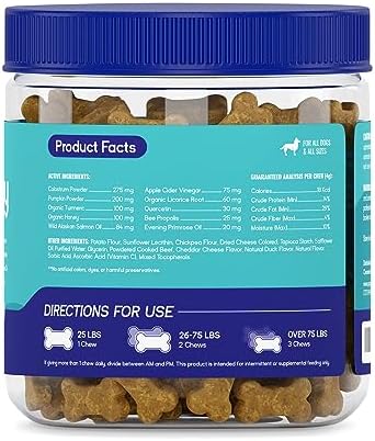 PupGrade Itch & Allergy Chew Supplement for Dogs Improved Immune Support & Seasonal Allergies with Alaskan Salmon Fish Oil - Helps with Anti-Itch - 60 Soft Chews
