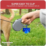 Downtown Pet Supply Poop Bags for Dogs with Dispenser, 500 Count - Leak-Proof Dog Waste Bags and Bone-Shaped Dog Poop Bags Holder for Leash - Rainbow of Colors, 12.5" x 8.5"