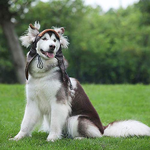 Leconpet Dog Aviator Hat, Dog Winter Pilot Hat with Ear Flaps for Cold Weather (XXL, Black)