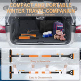 LivTee Ice Scraper and Snow Brush for Car Windshield, 32" Extendable Snow Removal Tool with 360° Rotating Brush, Automotive exterior Accessories and Winter Essentials for Cars, Trucks, and SUVs,Orange