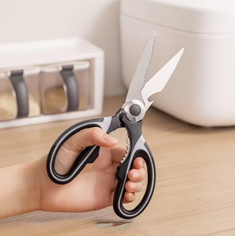 Heavy Duty Kitchen Scissors, Premium Sharp Kitchen Shears for Fish, Meat, Bones, Poultry and Vegetables with Strong Stainless Steel Blades Multi Purpose Cooking Scissors