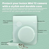 Fujifilm Instax Mini 12 Instant Camera Bundle with Fujifilm Instax Mini Instant Film Value Pack (60 Sheets) with Accessories Including Protective Case, Strap, Photo Album (Mint Green)