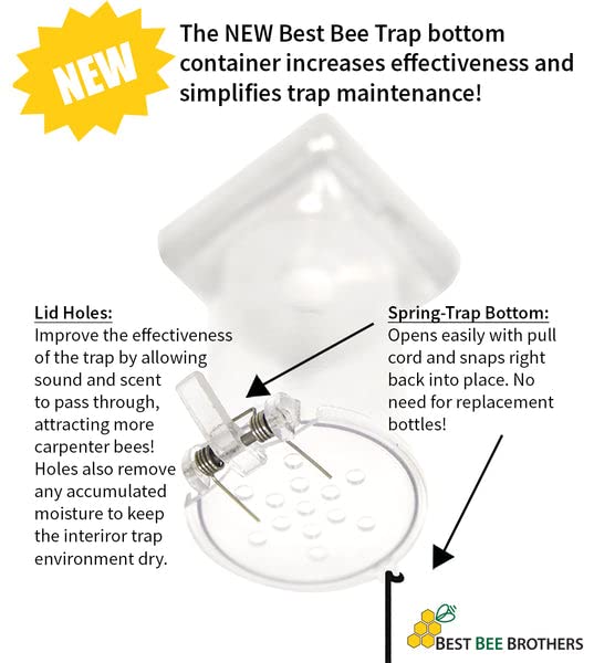 Best Bee Brothers Carpenter Bee Traps for Outside - Best Bee Carpenter Bee Trap, Wood Bee Traps - Professional-Grade Carpenter Bee Traps for Outdoors Hanging - Bee Catchers for Outside