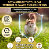 4 Pack Flea Collar for Cats, 32 Months Flea and Tick Prevention for Cats, Waterproof Cat Flea Collar, Cat Flea and Tick Treatment, Adjustable Flea and Tick Collar for Cats Kittens-Black&Gray