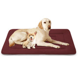 JoicyCo Dog Bed Soft Dog Crate Bed Pad Mat, 48 in Non Slip Bottom Washable Beds for Extra Large Dogs, Pet Bed Mattress Kennel Pad, Dark Red