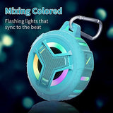 EBODA Waterproof Bluetooth Shower Speaker, IPX7 Floating Portable Wireless Small Speakers, 24H Playtime with RGB Light for Kayak, Beach, Pool Accessories, Gifts for unisex -Sky Blue
