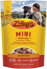 Zuke's Mini Naturals Dog Training Treats, Soft Mini Dog Treats with Vitamins & Minerals, Made for All Breed Sizes Chicken, 16 Ounce (Pack of 2)