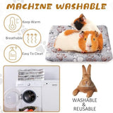4 Pack Ultra Soft Dog Cat Bed Mat with Cute Prints Reversible Fleece Dog Crate Kennel Pad Cozy Washable Thickened Hamster Guinea Pig Pet Bed Mat for Small Animals(13 x 10 Inches,Light Gray)