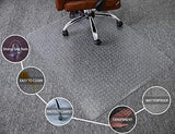HOMEK Office Chair Mat for Low Pile Carpet, 48” x 36” Transparent Office Desk Chair Mat for Carpeted Floors, Studded Carpet Floors Protector Mat for Home & Offices