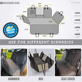 Vailge Dog Seat Cover for Back Seat, 100% Waterproof with Mesh Window, Scratch Prevent Anti-slip Dog Car Hammock, Standard