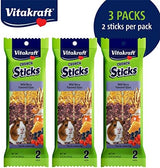 Vitakraft Crunch Sticks Guinea Pig Treat, Wild Berry and Honey, Multi Pack of 6 Sticks