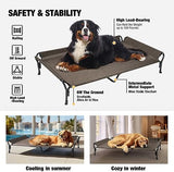 Veehoo Cooling Raised Dog Bed, Guardrail Elevated Dog Bed, Chewproof Dog Bed Frame with Washable & Breathable Teslin Mesh, Non-Slip Dog Sofa Bed Cot for Indoor & Outdoor, XX Large, Brown