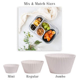 Reusable Silicone Baking Cup Silicone Muffin Liners for Cupcakes, BPA Free, Regular, 12 Pack, White Blue Green