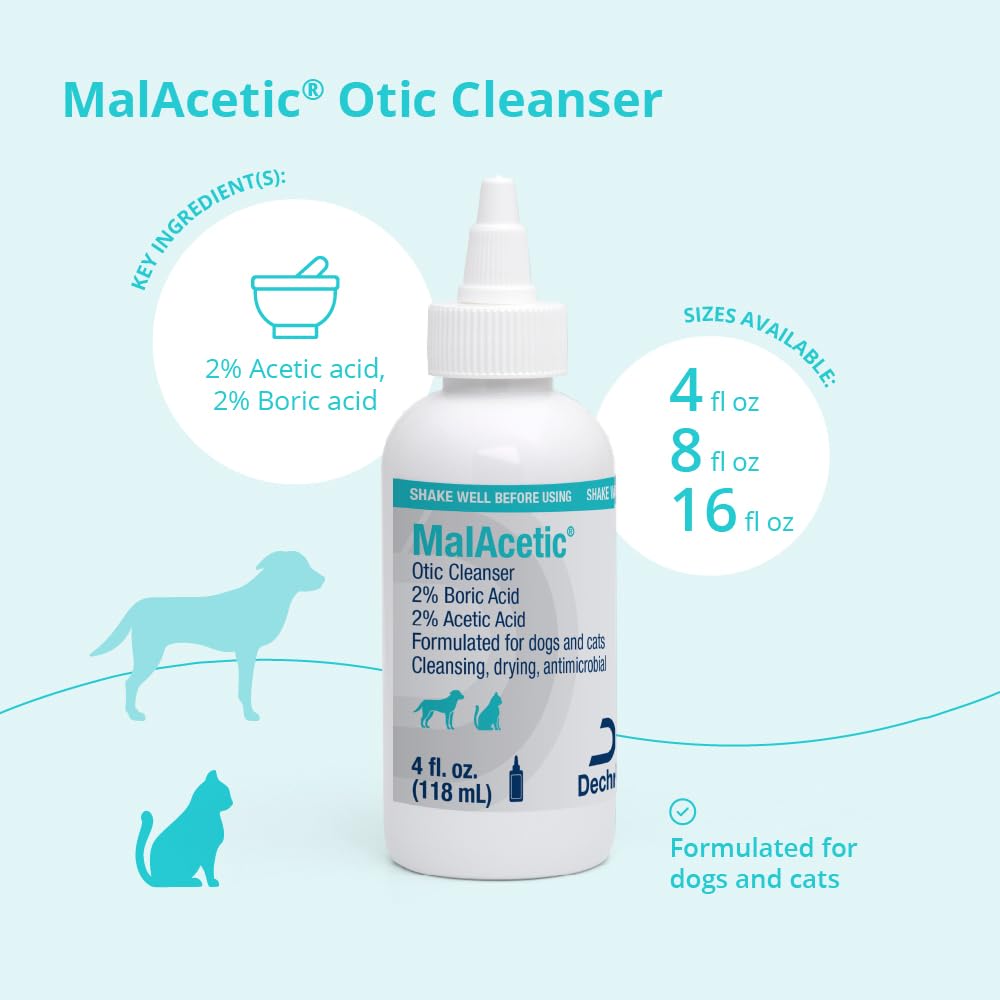 MalAcetic Otic Cleanser for Dogs and Cats, 4 oz