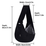 FDJASGY Small Pet Sling Carrier-Hands Free Reversible Pet Papoose Bag Tote Bag with a Pocket Safety Belt Dog Cat for Outdoor Travel Black