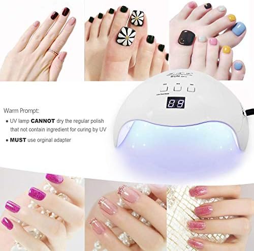Gel UV LED Nail Polish Lamp, LKE Nail Dryer 40W LED Light with 3 Timers Professional for Nail Art Tools Accessories White