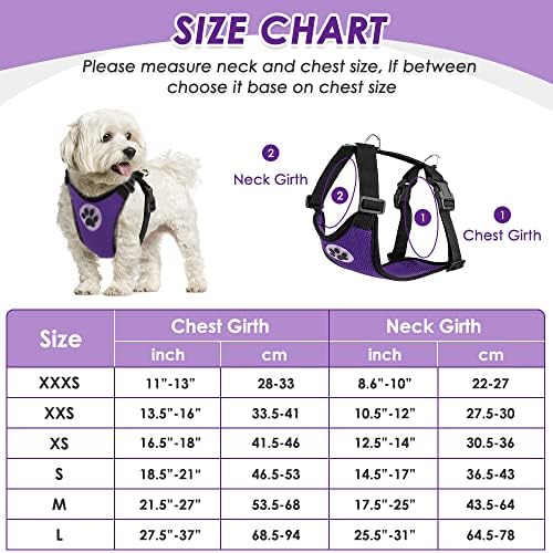 Lukovee Dog Safety Vest Harness with Seatbelt, Seat Belt Adjustable Pet Harnesses Double Breathable Mesh Fabric with Car Vehicle Connector Strap for Dog (Medium, Purple)